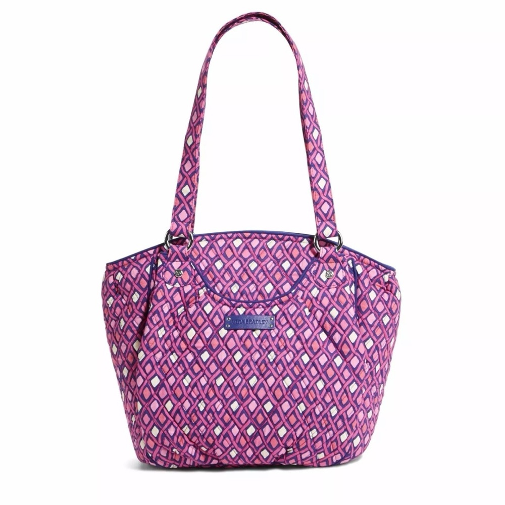 Vera Bradley Shoulder Bag Pink & Purple Diamond Pattern Quilted Purse